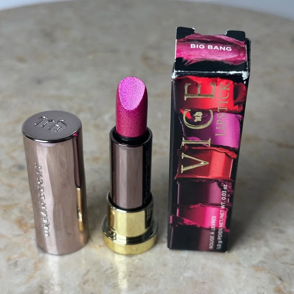 Urban Decay Vice Lipstick 1.0g Big Bang Pink Metallized Glitter Travel Size